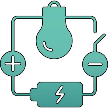 Elektrik simgesi. Web için elektrik vektör simgesinin özet çizimi