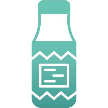 Bir süt ikonu şişesinin vektör illüstrasyonu