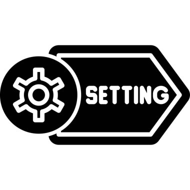 ayar simgesi vektörü, doldurulmuş düz işaret, katı sembol, beyaz arkaplan resimleme.