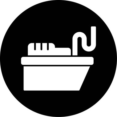 Basit siyah beyaz tekne simgesi