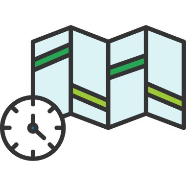 Bir saat simgesinin vektör illüstrasyonu