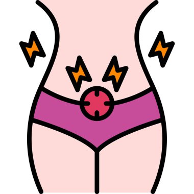 Göğüs kanseri renk simgesi, vektör illüstrasyonu