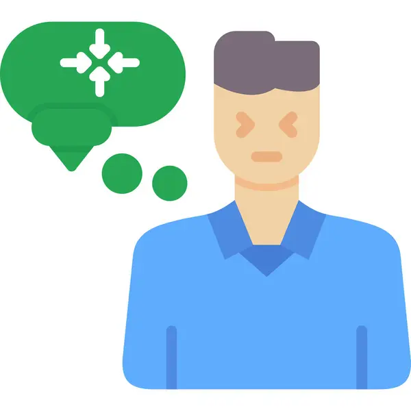 Düşünce baloncuğu simgesi ile düşünen adam