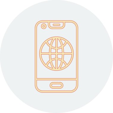 cep telefonu simgesi. İnce çizgi tasarımı. vektör illüstrasyonu.