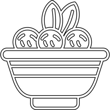 Sepet paskalya yumurtası simgesi taslak biçiminde