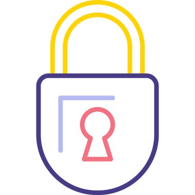 kilit web simgesi, vektör çizim