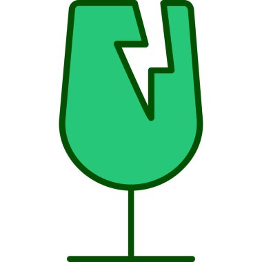 Şarap camı simgesi renk ana hatları vektörü