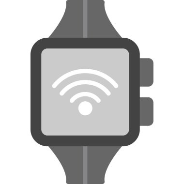 Akıllı saat simgesi. Web için akıllı saat vektör simgesinin özet çizimi.