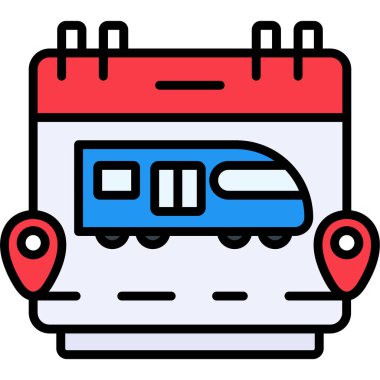 araba bileti simgesi renk ana hatları vektörü