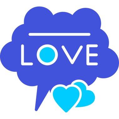 Dolu biçimdeki aşk sohbet vektör simgesi