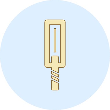 Bir zincirin mavi ve sarı ikonunun vektör çizimi