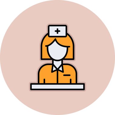 Hemşire simgesinin vektör çizimi, hemşire