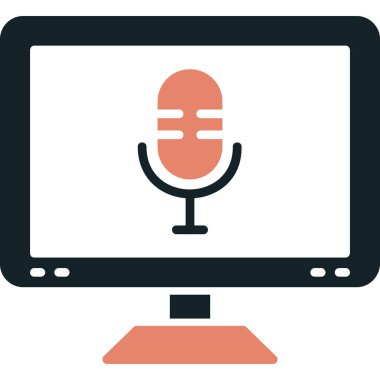 Mikrofon. Web simgesi basit illüstrasyon