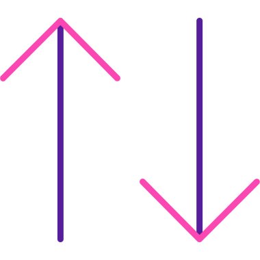 iki yatay ok vektör simgesi. biçim düz simge sembolü, mor renk, beyaz arkaplan.