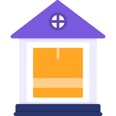 Bina. Web simgesi basit illüstrasyon