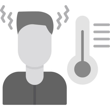 Termometresi olan bir adamın vektör çizimi