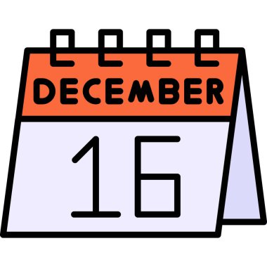 16 Aralık, vektör çizgisi simgesi