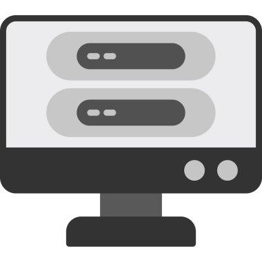 bilgisayar simgesi, basit vektör illüstrasyonunu izle