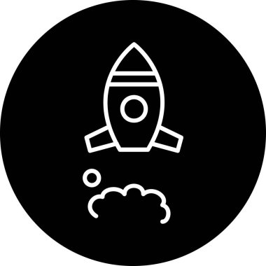 Roket web simgesi, vektör çizim
