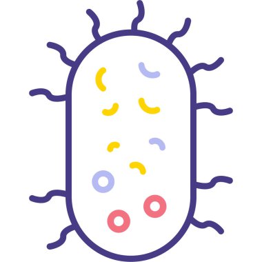 bakteri simgesi, çizgi renk tasarımı