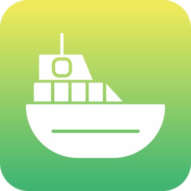 İzole edilmiş arkaplanda gemi simgesi yeşili