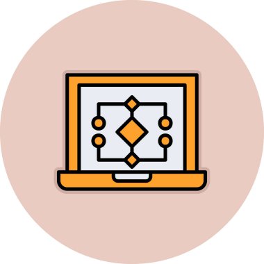 Bilgisayar. Web simgesi basit illüstrasyon