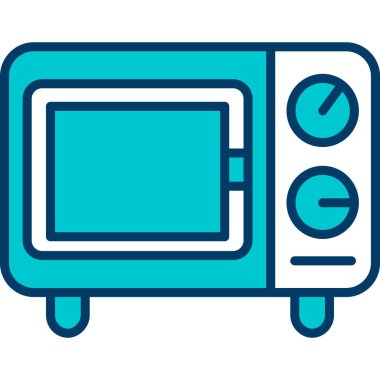 Mikrodalga fırın ikonu. Web için mutfak mikrodalga vektör simgesinin taslağı