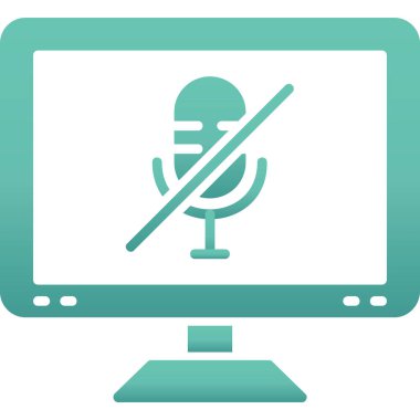monitör ve ekran simgesi olan mikrofon