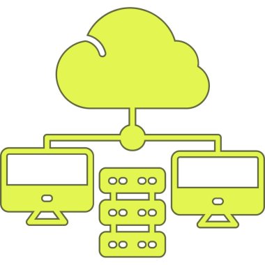 Bulut Hesaplama Teknolojisi. Vektör illüstrasyonu