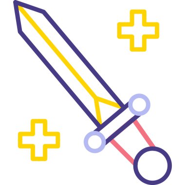 Kılıç. Web simgesi vektör illüstrasyonu