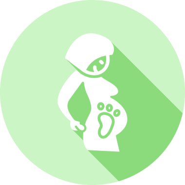 Hamile kadın düz vektör simgesi