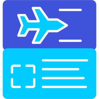 Uçuş Bilet simgesi, vektör illüstrasyonu