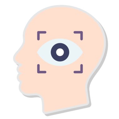 İnsan gözü ikonu. düz renk tasarımı