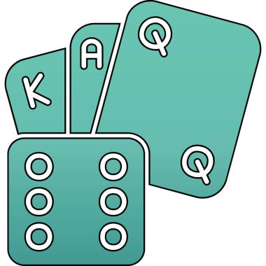 kartlar simgesi vektör illüstrasyon