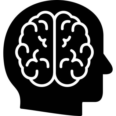 İnsan zihni simgesi, düz stil