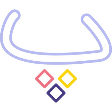 At nalı vektör renk çizgisi simgesi