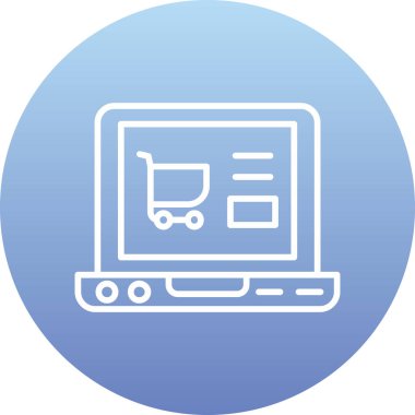 çevrimiçi alışveriş simgesi vektör illüstrasyonu