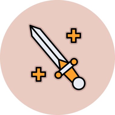 kılıç simgesi vektör illüstrasyonu