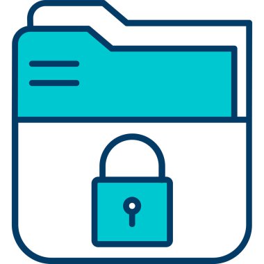 güvenli vektör çizgisi simgesi