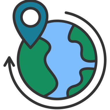 Küresel konum vektör simgesi