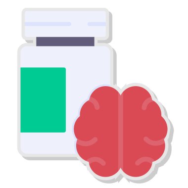 Beyin ikonu. düz dizayn. vektör 10.