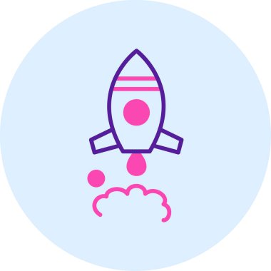 Roket. Web simgesi basit illüstrasyon