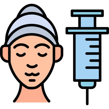 Şırıngalı ve tıbbi maskeli bir adam.