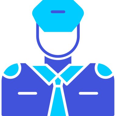 Memur simgesi, vektör çizimi beyaz arkaplanda izole edildi