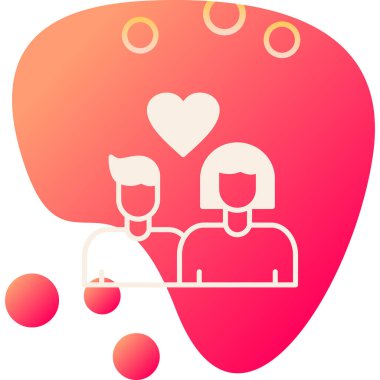 Düz dizaynlı aşk ilişkileri simgesi