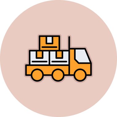 Kamyon simgesinin vektör illüstrasyonu