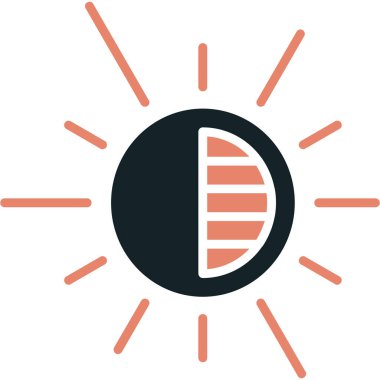 Güneş. Web simgesi vektör illüstrasyonu