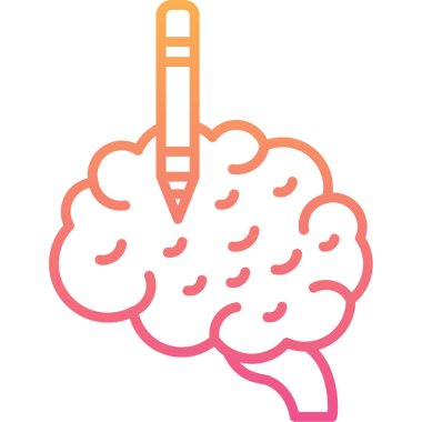 beyin ikonu vektör illüstrasyonu