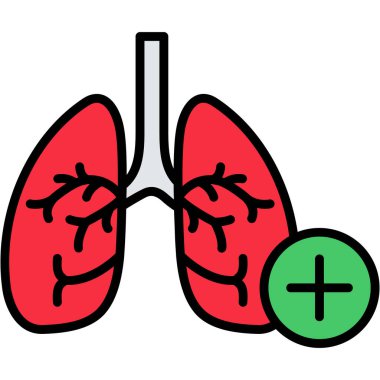 akciğer simgesi vektör illüstrasyonu