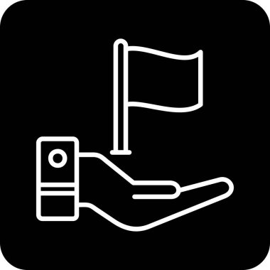 Bir bayrak simgesinin vektör illüstrasyonu